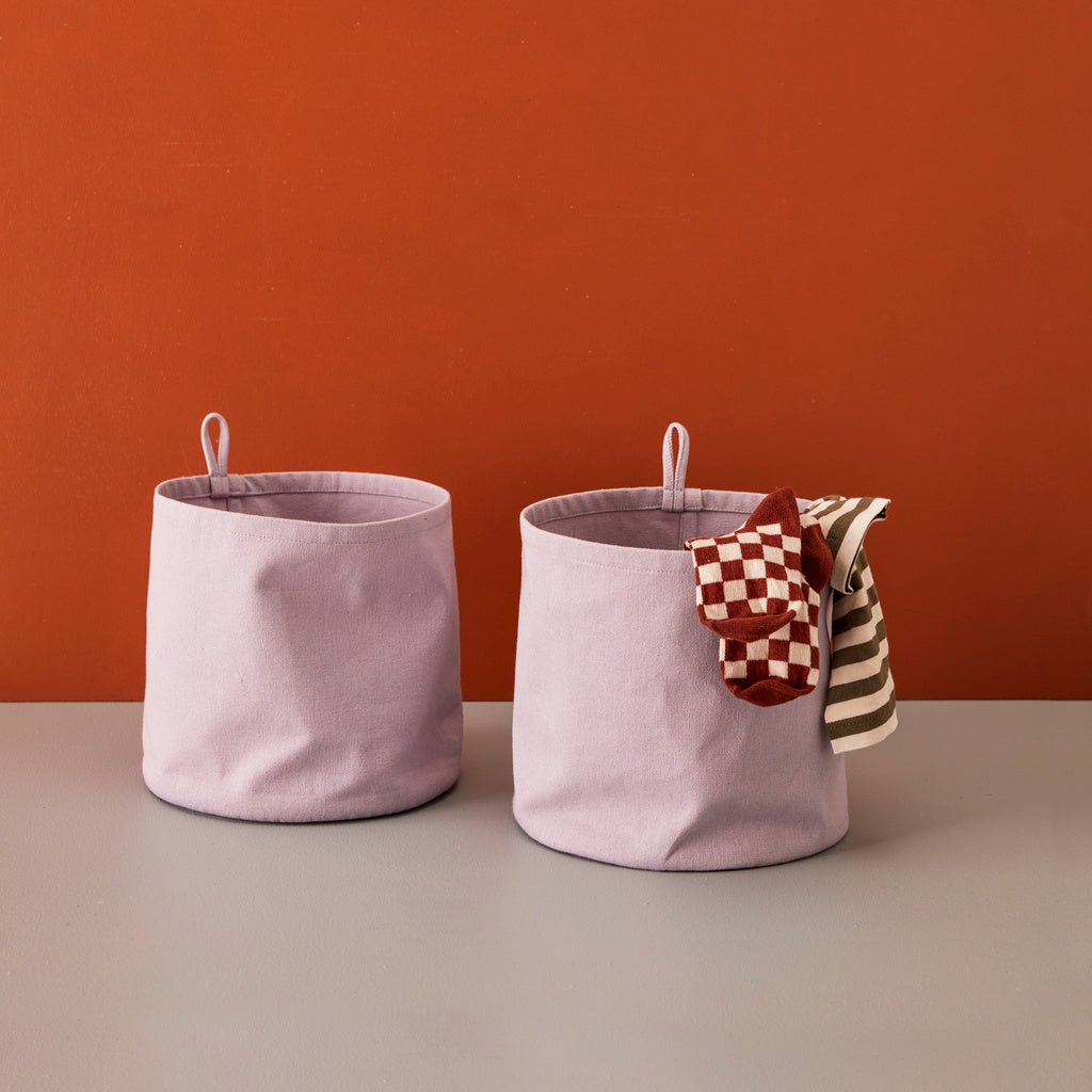 KIDS CONCEPT Förvaring textil cylinder 2-pack lila