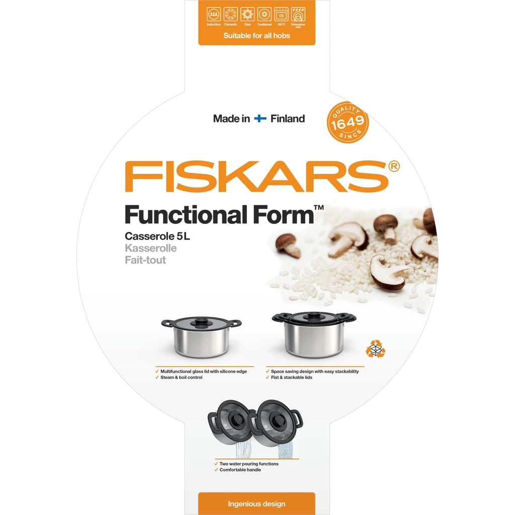 Fiskars FF gryta 5 L med lock