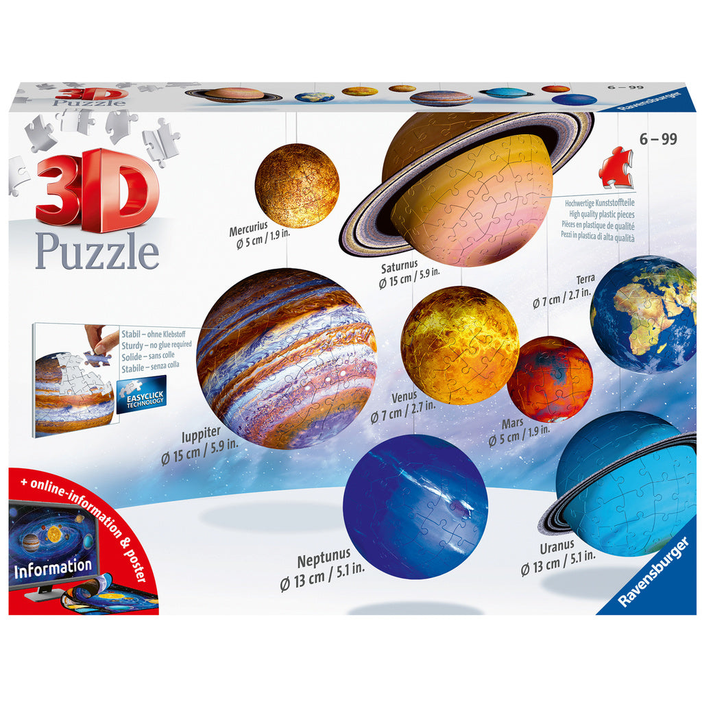 RAVENSBURGER 3D Puzzle Solar System 27/54/72/108p