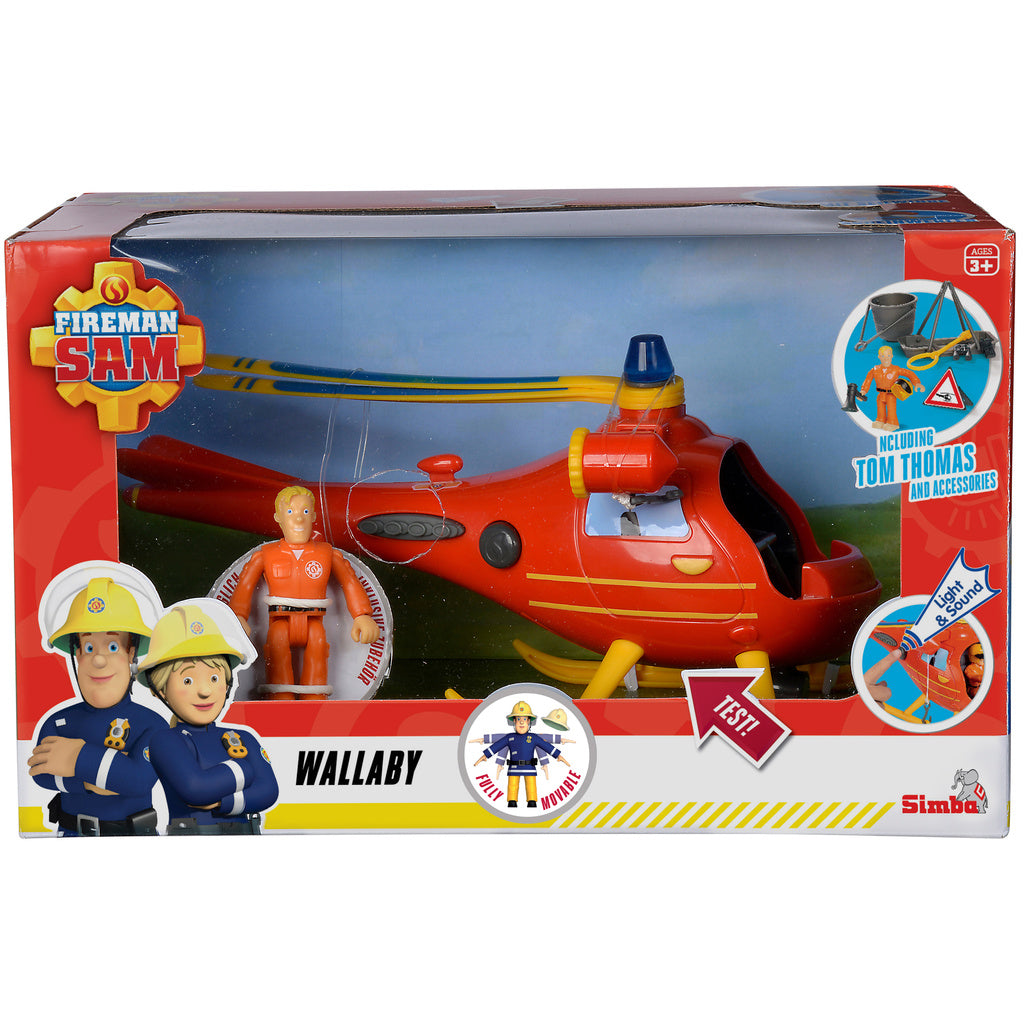 BRANDMAN SAM Brandman Sam Helikopter Wallaby med Figur