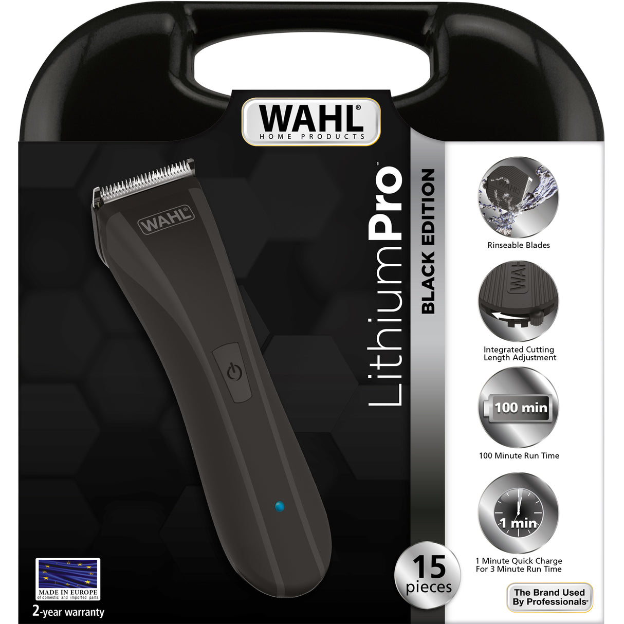 Wahl Frisörklippare Lithium Pro LED BLACK EDITION