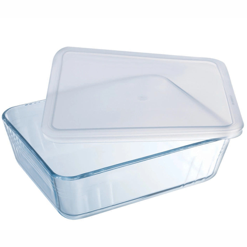 Pyrex Avlång form med plastlock 22x17cm/1,5L Cook