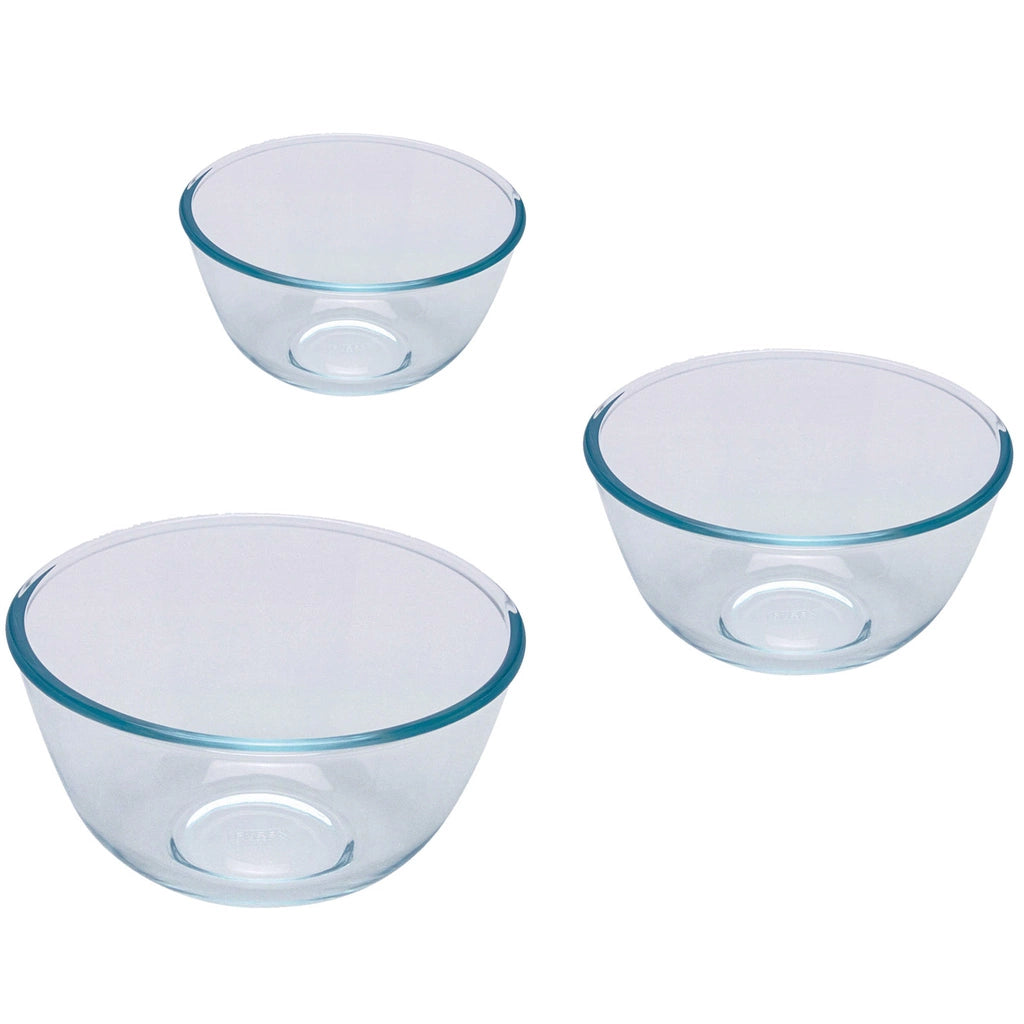 Pyrex Skålar 3set 0,5L 14cm 1,0L 17cm 2,0L 21cm