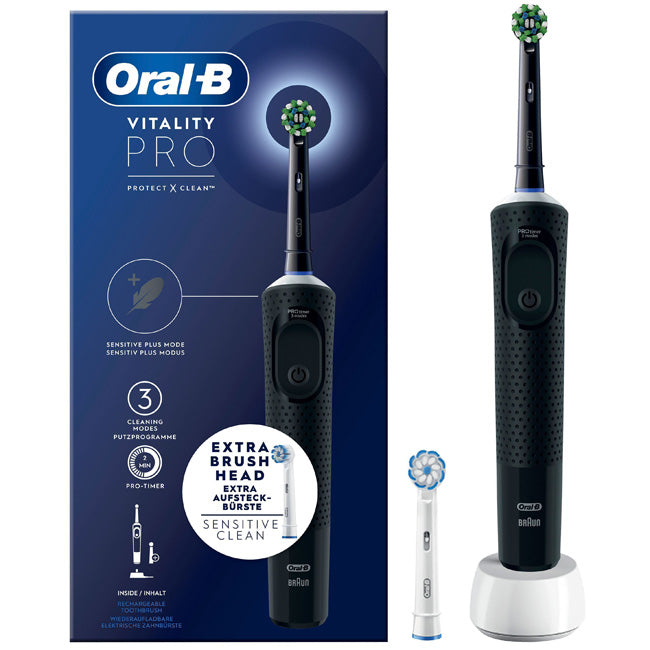 Oral B Eltandborste Vitality Pro Black Extra Refill