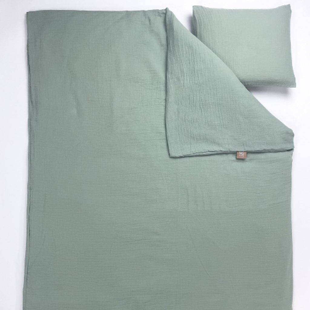 NG BABY Påslakan Spjälsäng Muslin Frosty Green