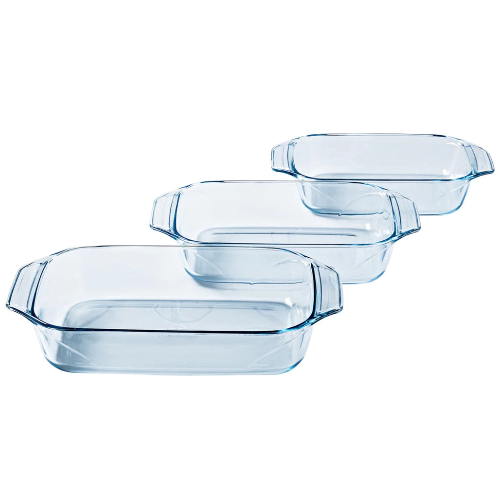 Pyrex Rekt. Glasform - 3,8L 2,9L 1,4L 3set