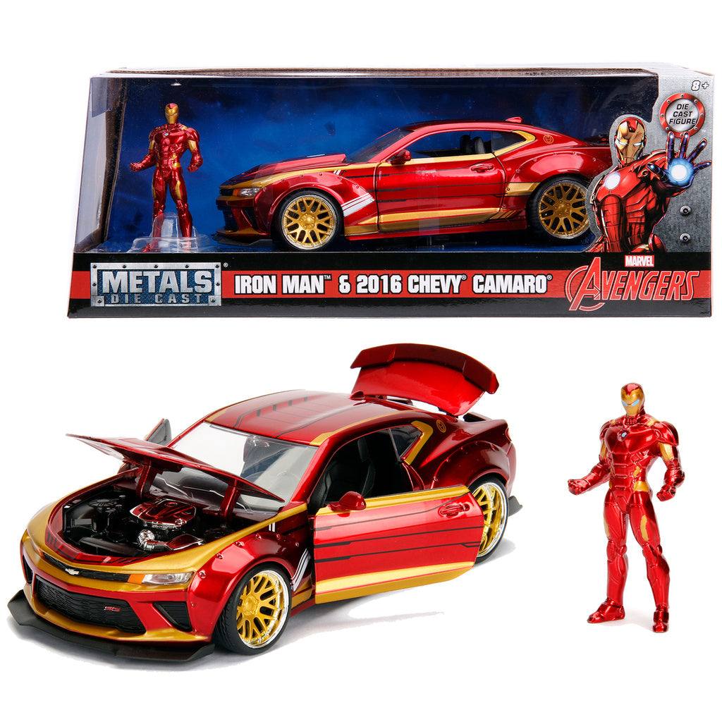 JADA TOYS Marvel Ironman 2016 Chevy Camaro SS med Figur 1:24