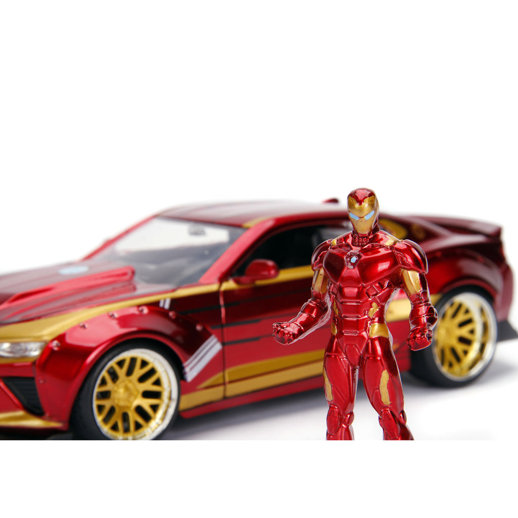 JADA TOYS Marvel Ironman 2016 Chevy Camaro SS med Figur 1:24