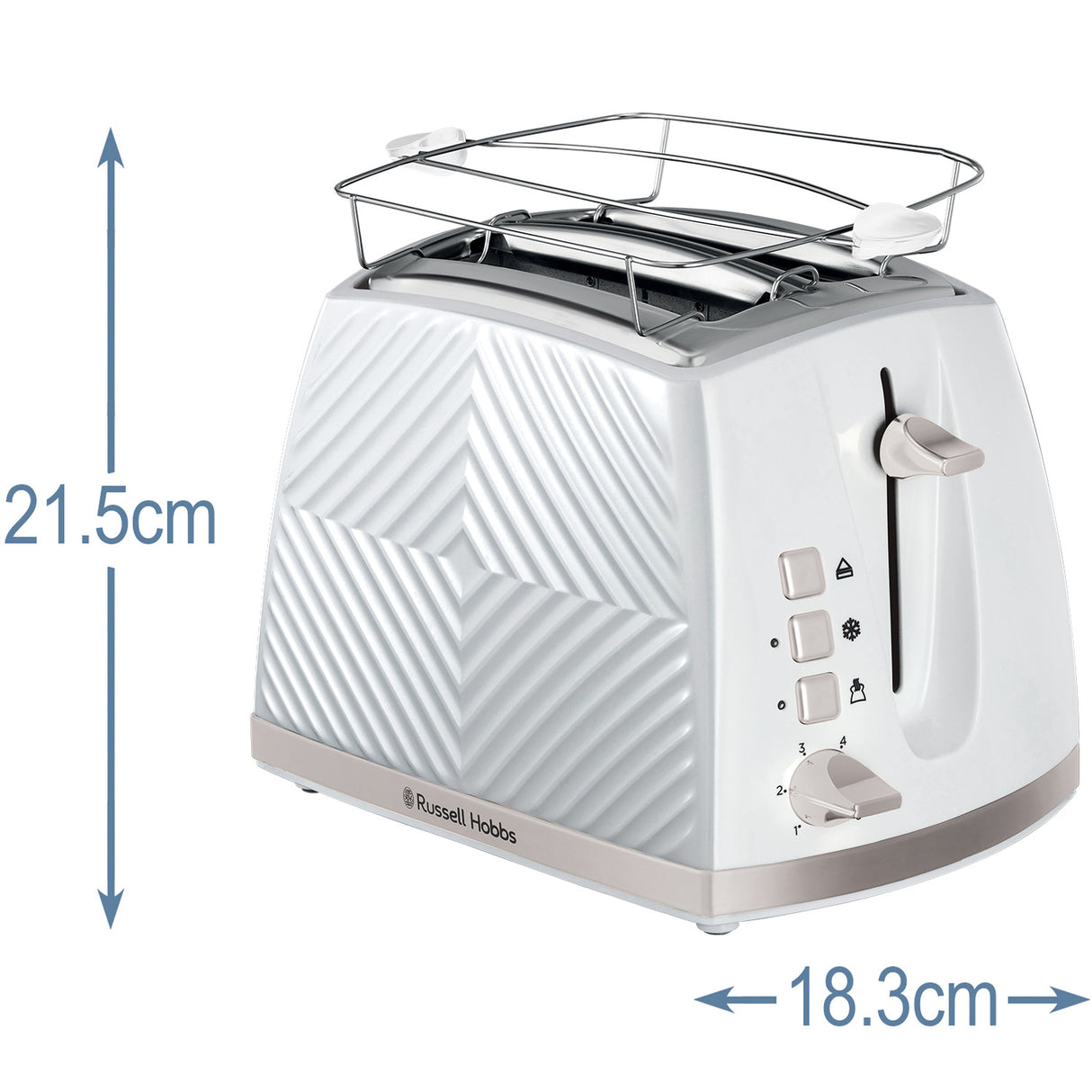 Russell Hobbs Brödrost Vit Groove 2S Toast 26391-56