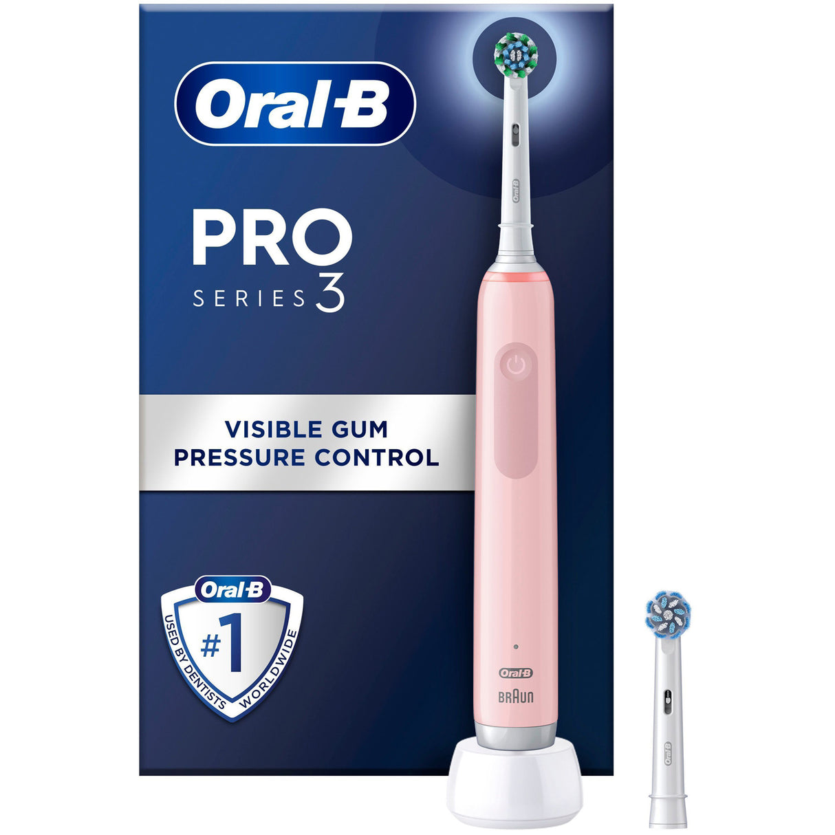 Oral B Eltandborste Pro3 Pink + Extra Refill