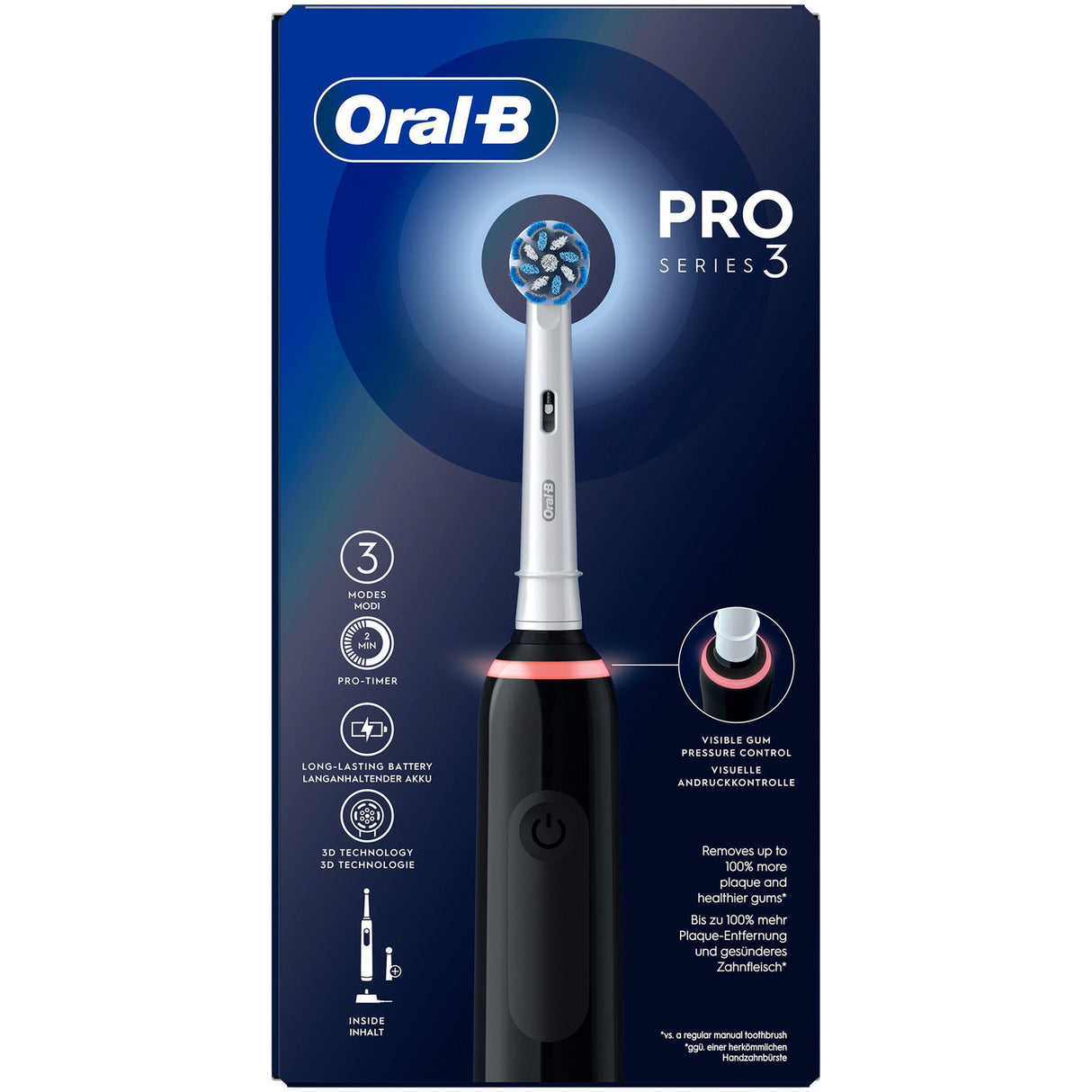 Oral B Eltandborste Pro3 Black + Extra Refill