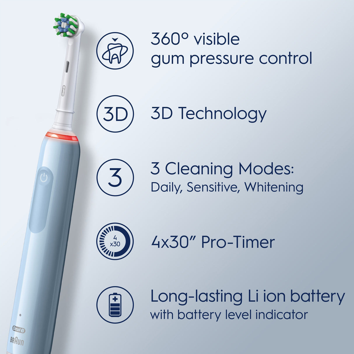 Oral B Eltandborste Pro3 Blue + Extra Refill