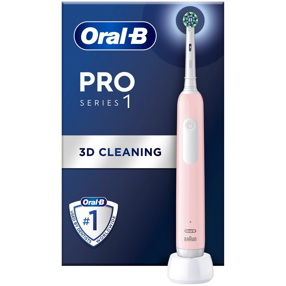 Oral B Eltandborste Pro1 Pink + Extra Refill