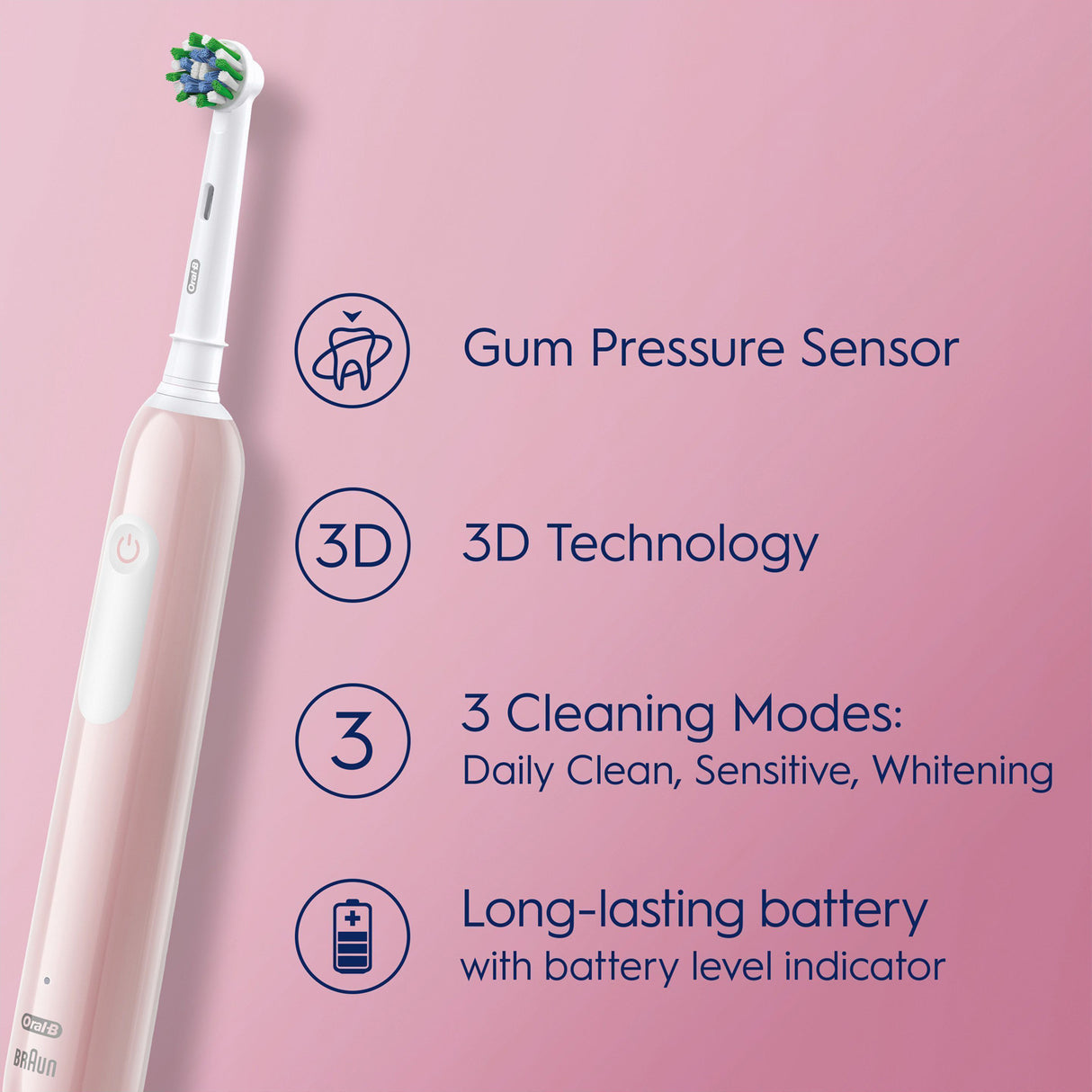 Oral B Eltandborste Pro1 Pink + Extra Refill