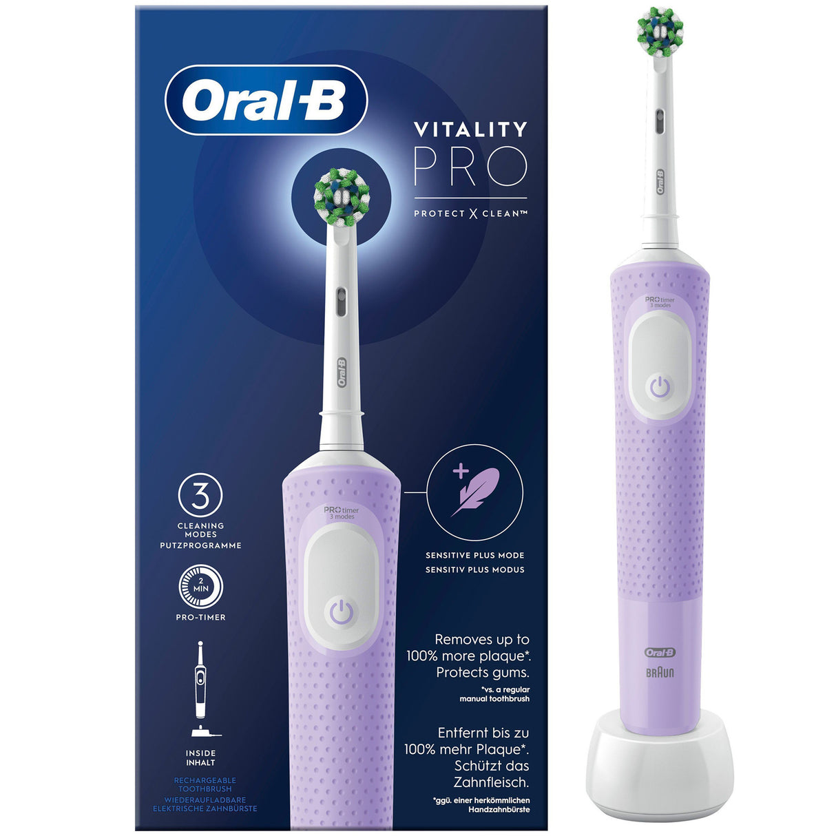 Oral B Eltandborste Vitality Pro Lilac CA HBOX