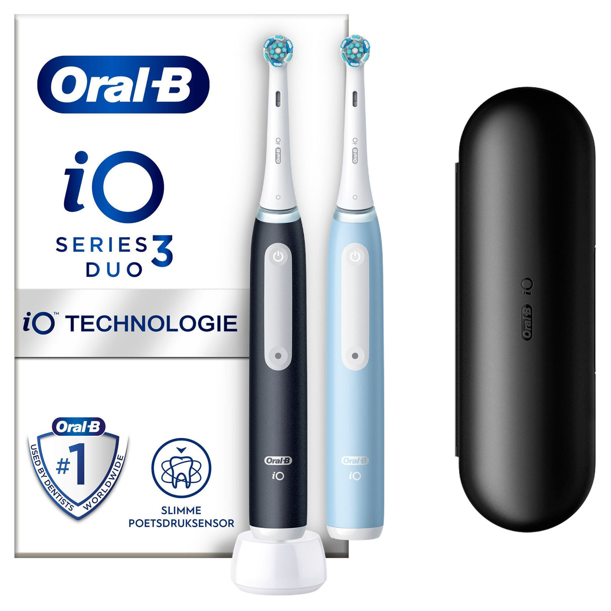 Oral B Eltandborste iO3 Duo Matt Black / Ice Blue