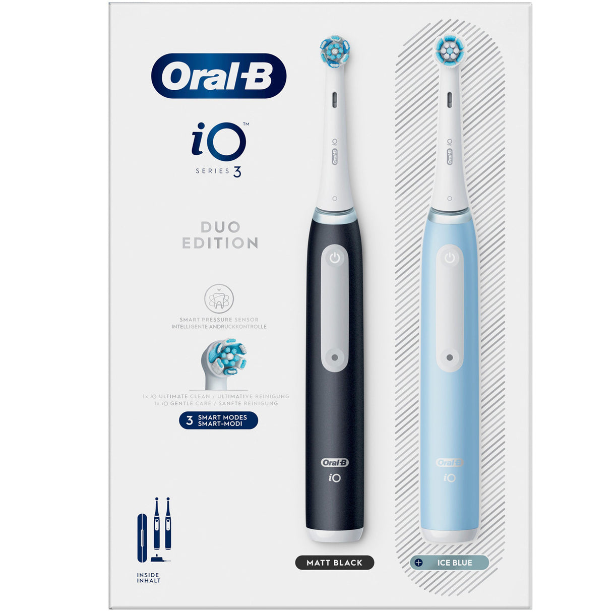 Oral B Eltandborste iO3 Duo Matt Black / Ice Blue