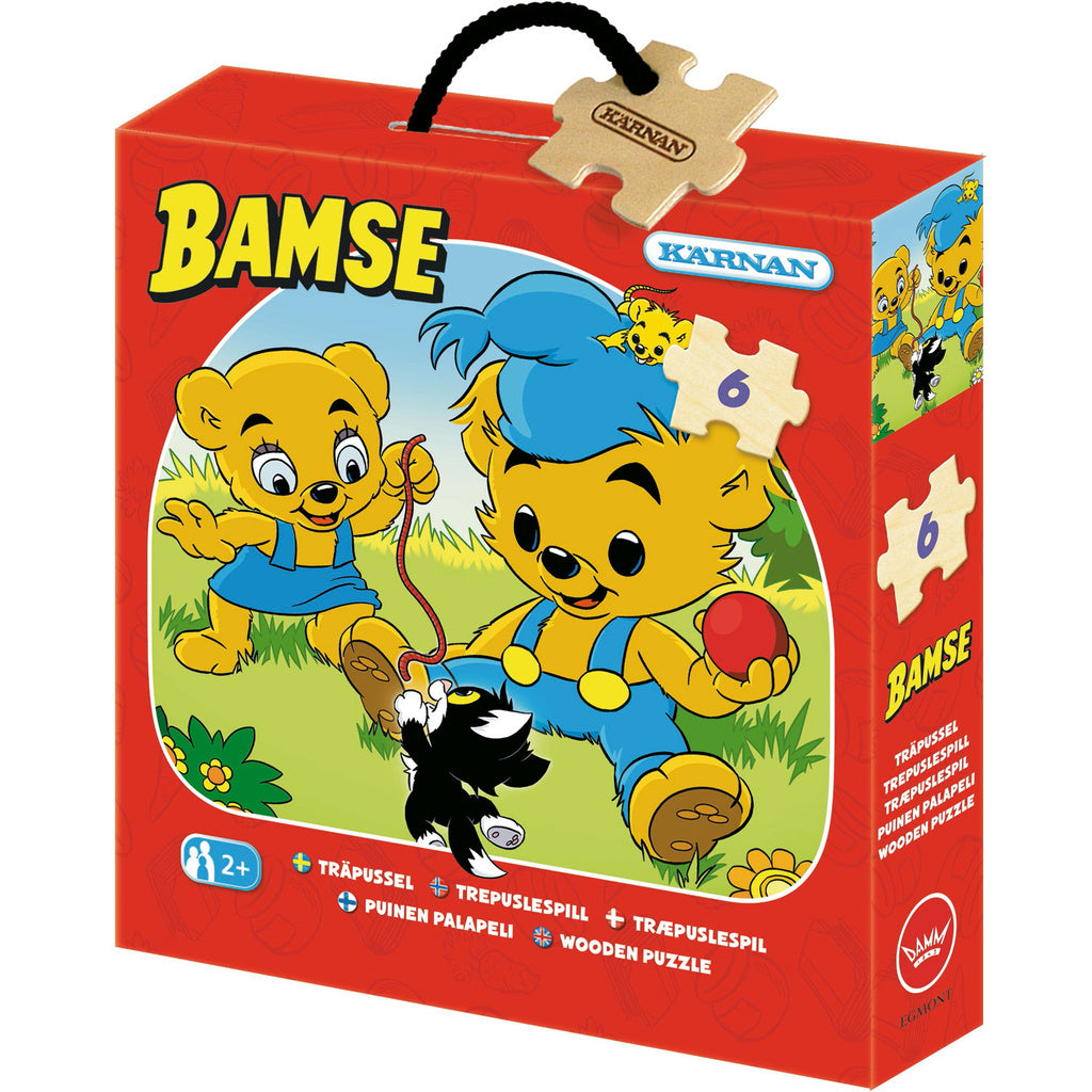 KÄRNAN Askpussel trä Bamse 6 bit