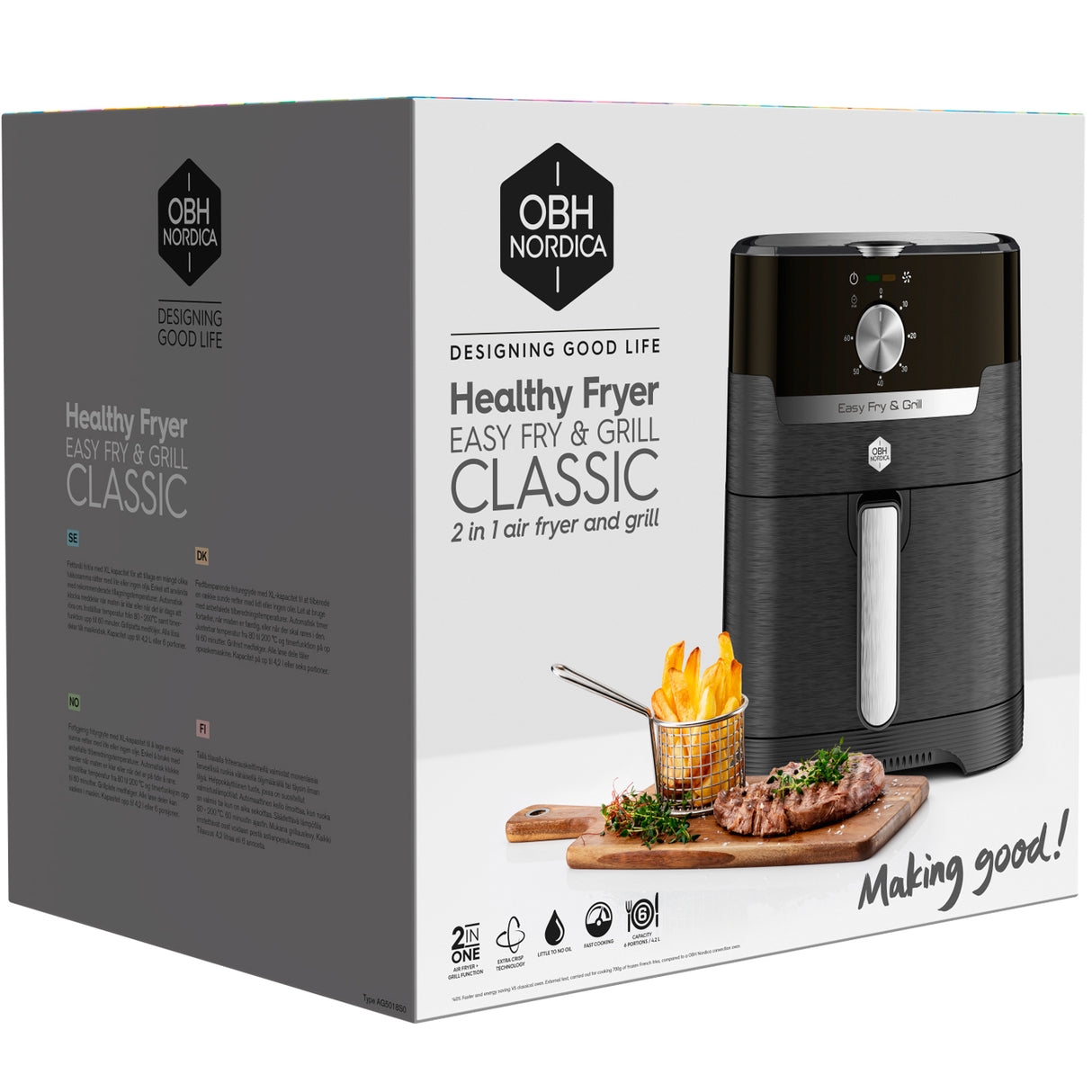 Obh Nordica Easy Fry & Grill Classic 2in1 4,2L 1550W - Air Fryer