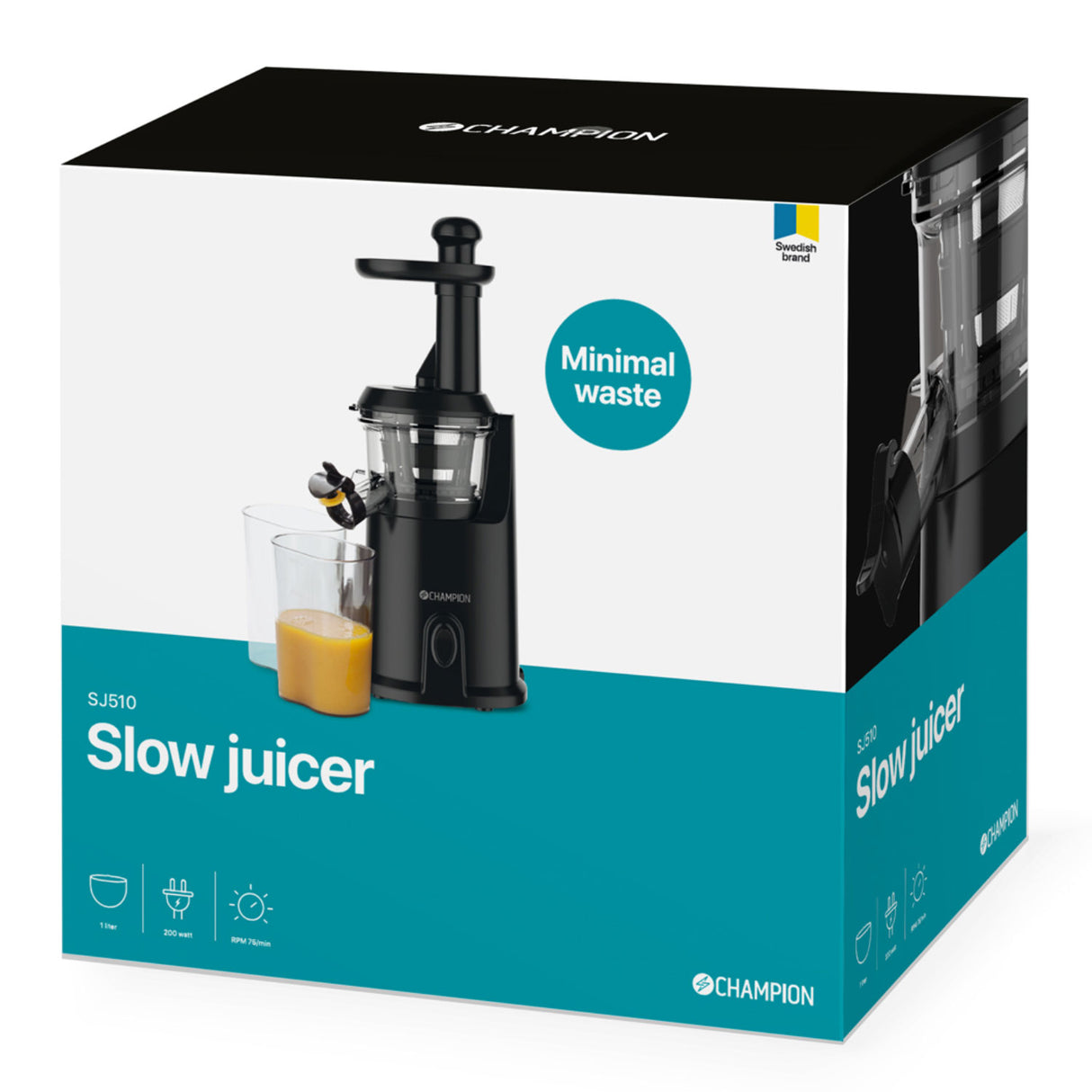 Champion Slowjuicer 1L 200W SJ510 Svart