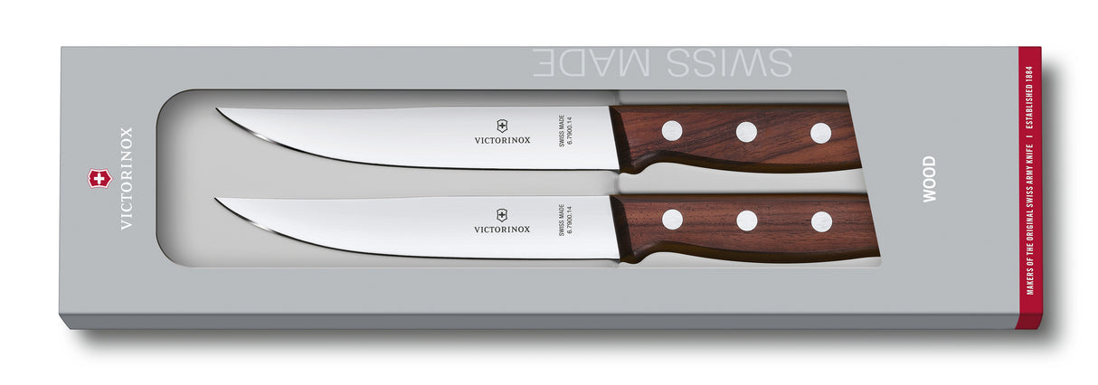 Victorinox Wood, steak knife set, 2st, modified pine, gift b