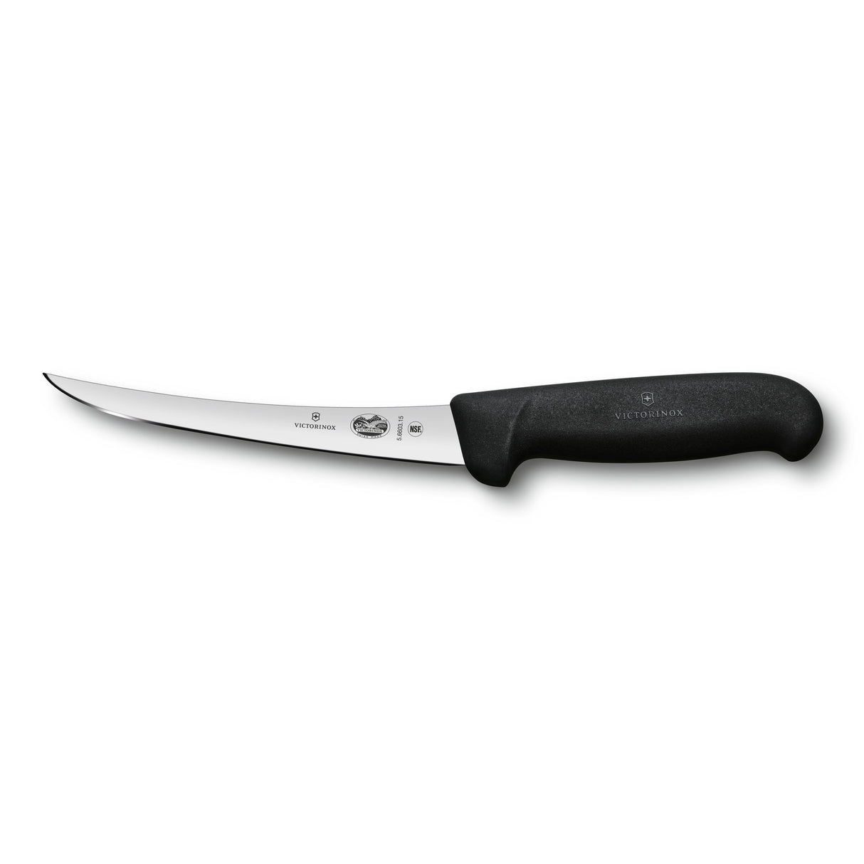 Victorinox Urbeningskniv, 15 cm, svart Fibrox med smalt