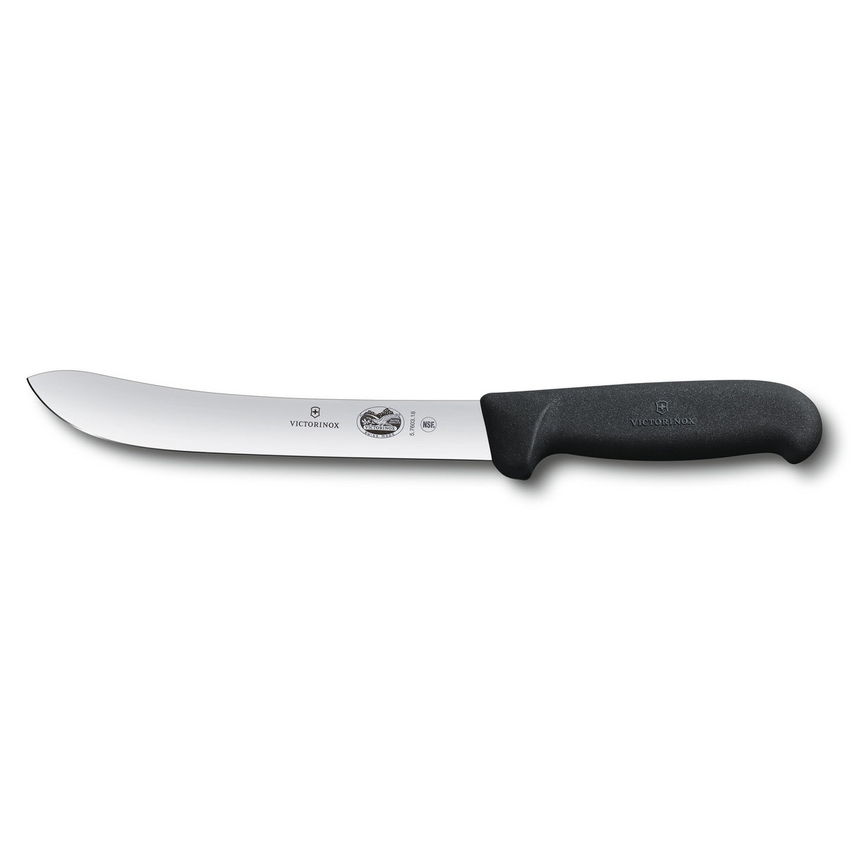 Victorinox Slaktkniv m tungt stelt blad, 18 cm, svart Fibrox