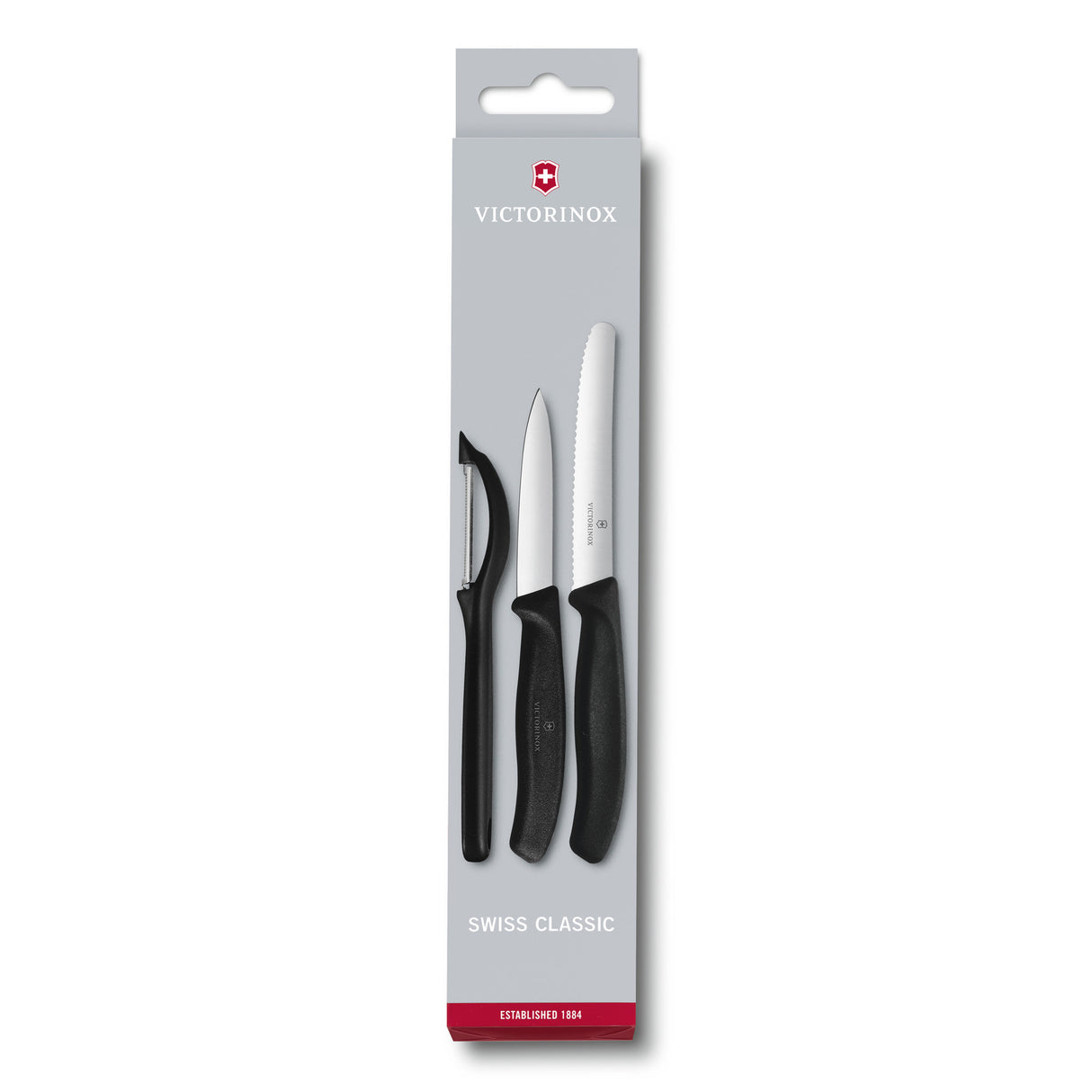 Victorinox Skalknivsset med skalare, 3 delar, svart