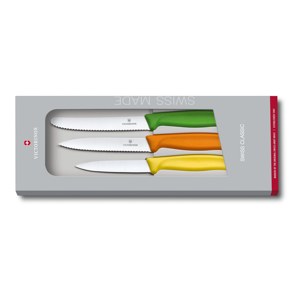 Victorinox Skalknivsset, SwissClassic, 3 knivar med färgade