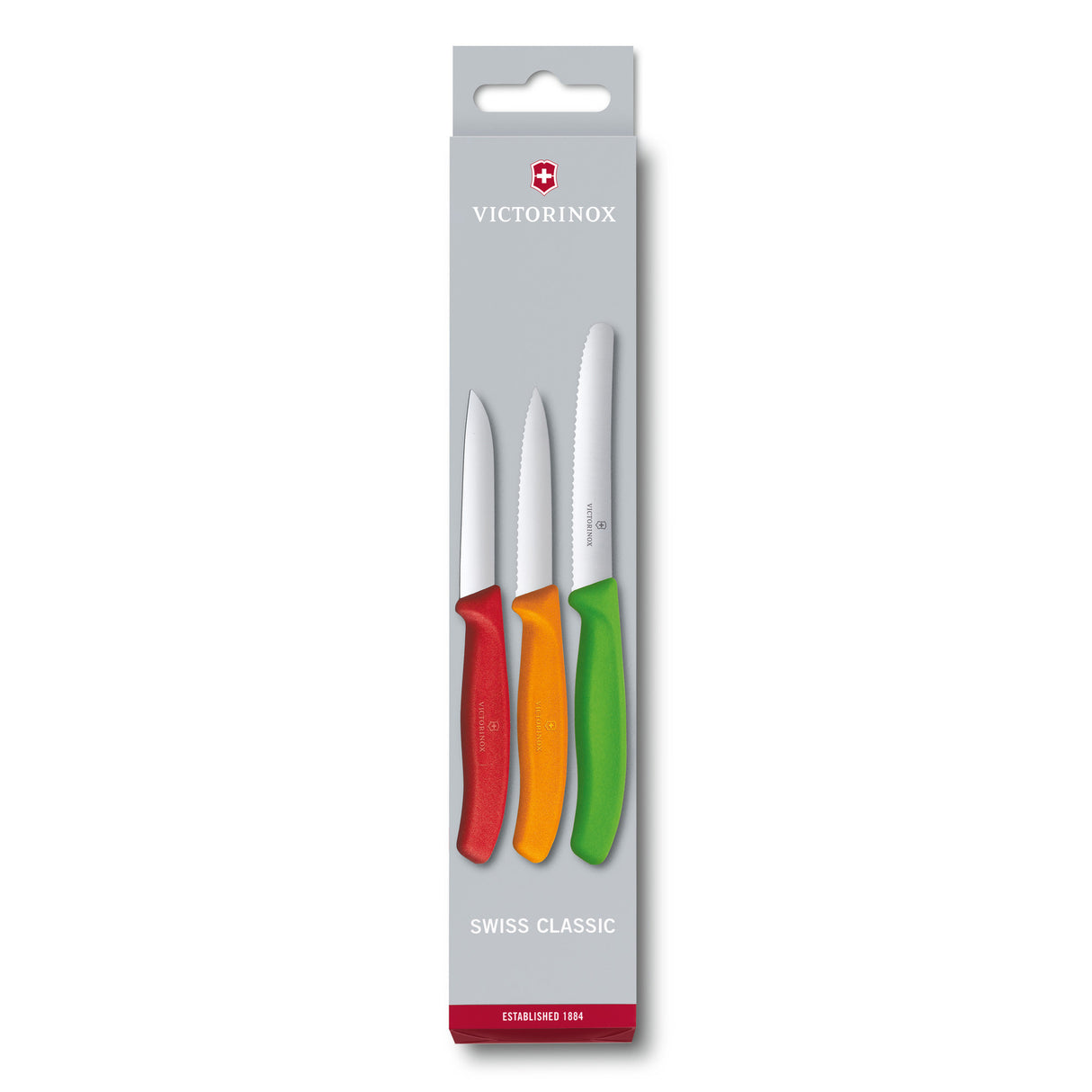 Victorinox Skalknivsset 3 delar (röd, orange, ljusgrön)