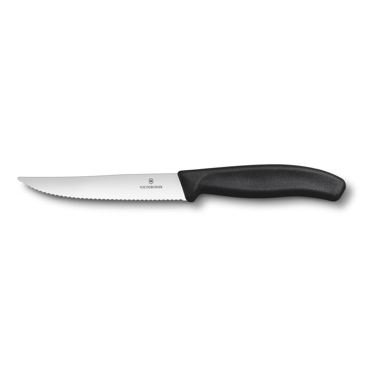 Victorinox Pizzakniv, 12 cm, svart, vågtandad egg