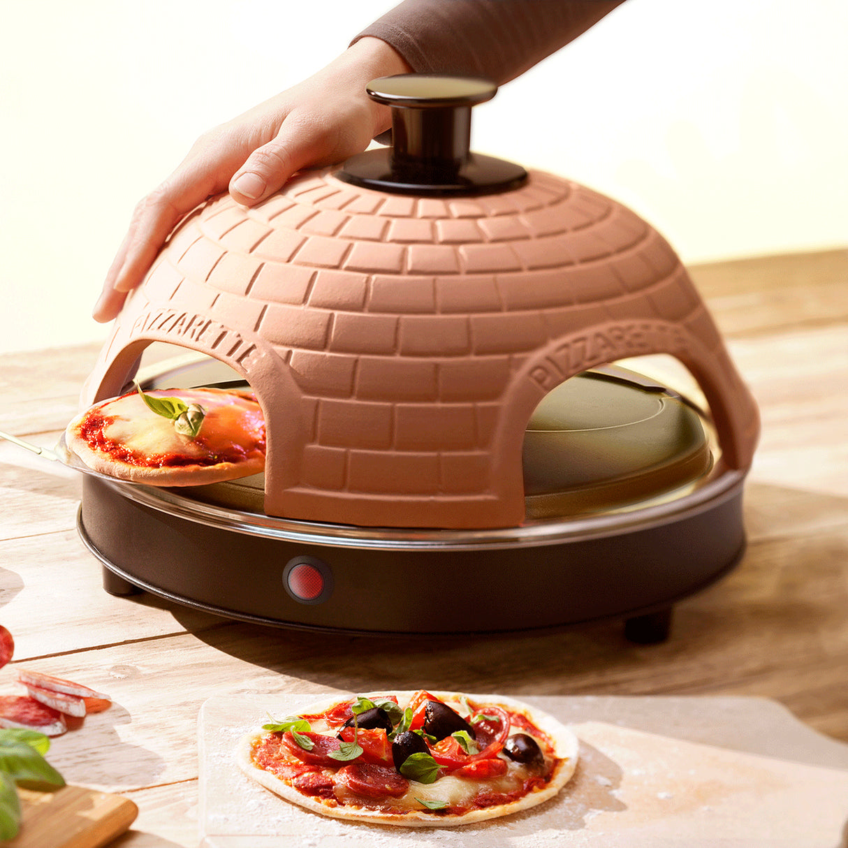 Emerio Pizza Maker Terracotta inkl. 4st pizza spadar